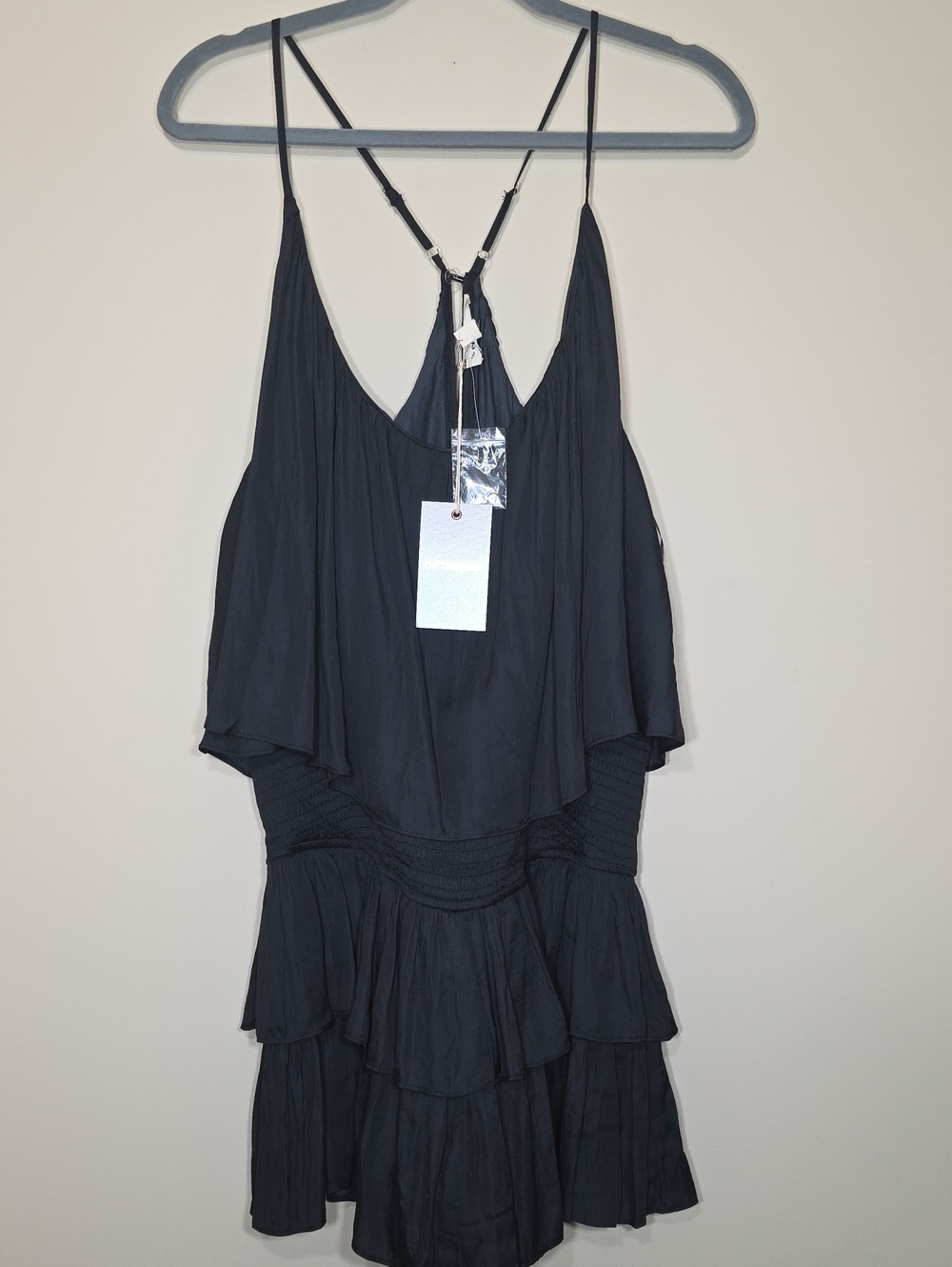 ee:some NWT Black Smocked Waist Romper Dress Boutique - Picture 5 of 9
